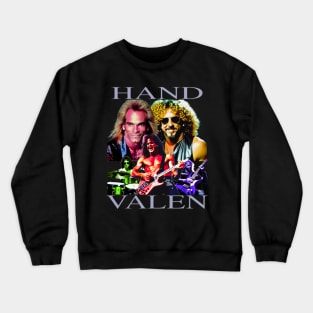 Hand Valen - Rock Music Band Guitar That Rocks Very Loud 80's Very Cool (parody) Crewneck Sweatshirt